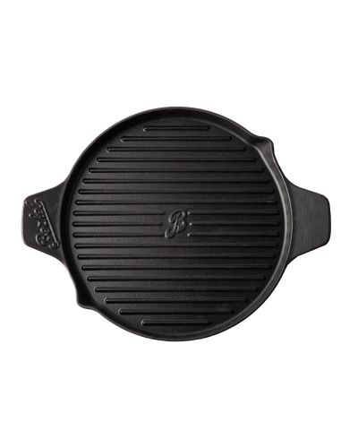 plancha grill de hierro fundido vista superior