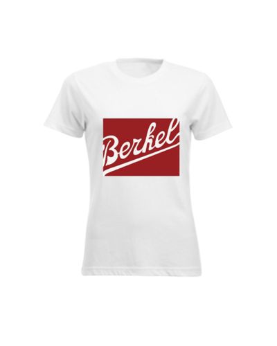 T-Shirt, Damen, weiss, mit rotem Logo Berkel S