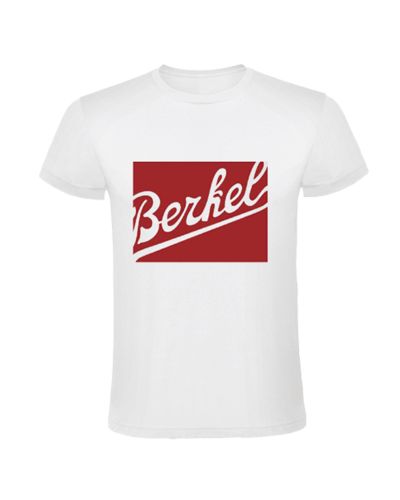 T-Shirt, Herren, weiss, mit rotem Logo Berkel L