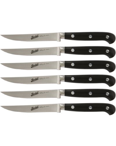Adhoc Set de 6 cuchillos dentados para carne Negro