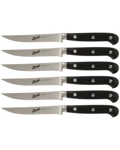 Adhoc Set 6 coltelli da bistecca Nero Lama liscia