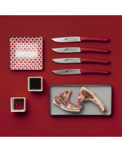 Set 4 Coltelli Bistecca COLOR Rosso