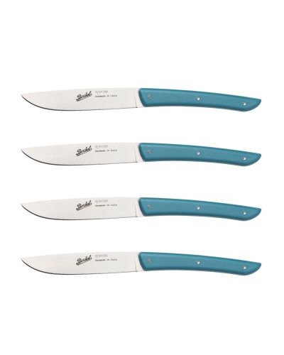 COLOR set of 4 Steak Knives Petroleum Blue 