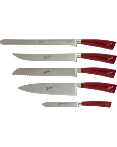Elegance chef Set of 5 Knives Red