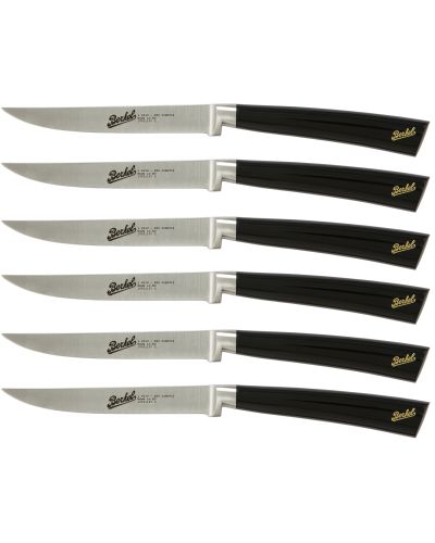 Elegance Set de 6 cuchillos de carne en acero Negro