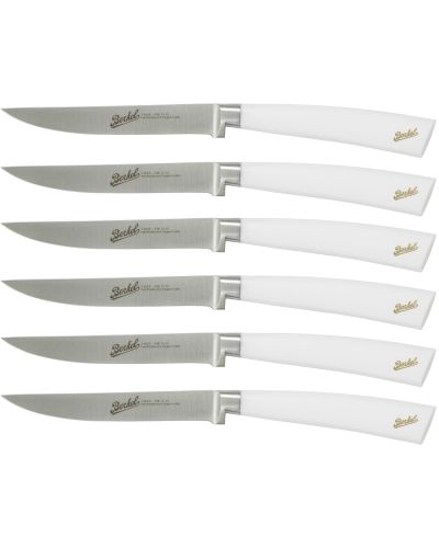 Elegance Set of 6 Steak Knives White