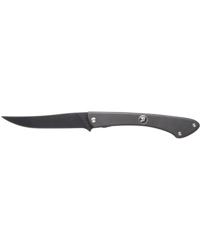 Cuchillo plegable con cuchilla pulida y mango de Titanio Oscuro