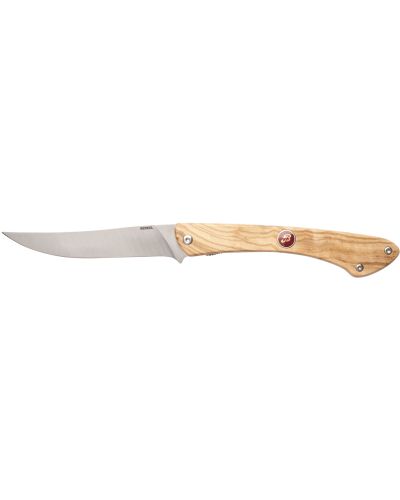 Cuchillo plegable con hoja de Acero W1.4109 Nitro claro y mango de Olivo