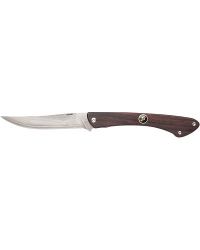Folding Knife damascous blade and handle in Rosewood