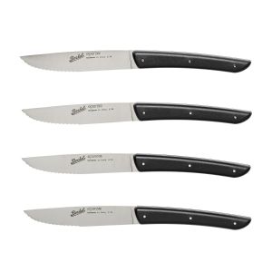 COLOR SET OF 4 STEAK KNIVES BLACK SERRATED BLADE