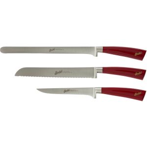 Elegance Ham Set of 3 Knives red