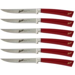 Elegance Set of 6 Steak Knives Red