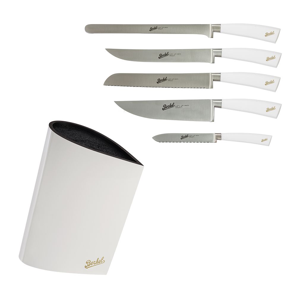 Lacor 39064 Ceppo Portacoltelli Con 5 Coltelli Chef | Set Coltelli Da Cucina Professionali | Acciaio Inox