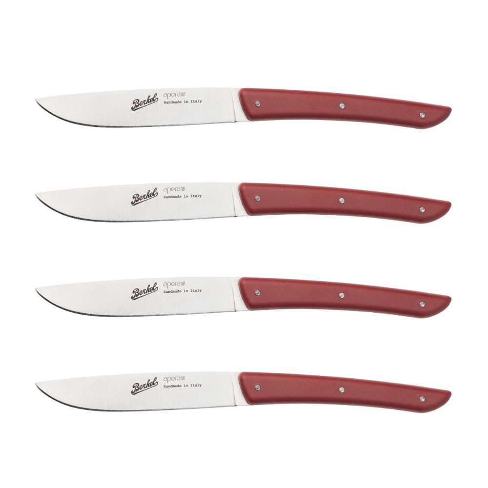 Set 4 Coltelli Bistecca COLOR Rosso