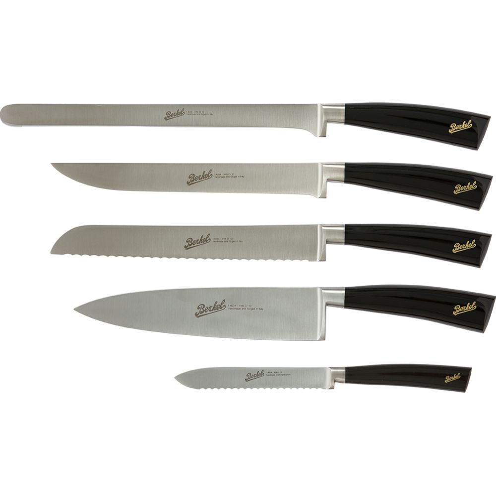 Elegance chef Set of 5 Knives Black