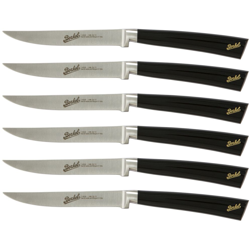 Elegance Set of 6 Steak Knives Black