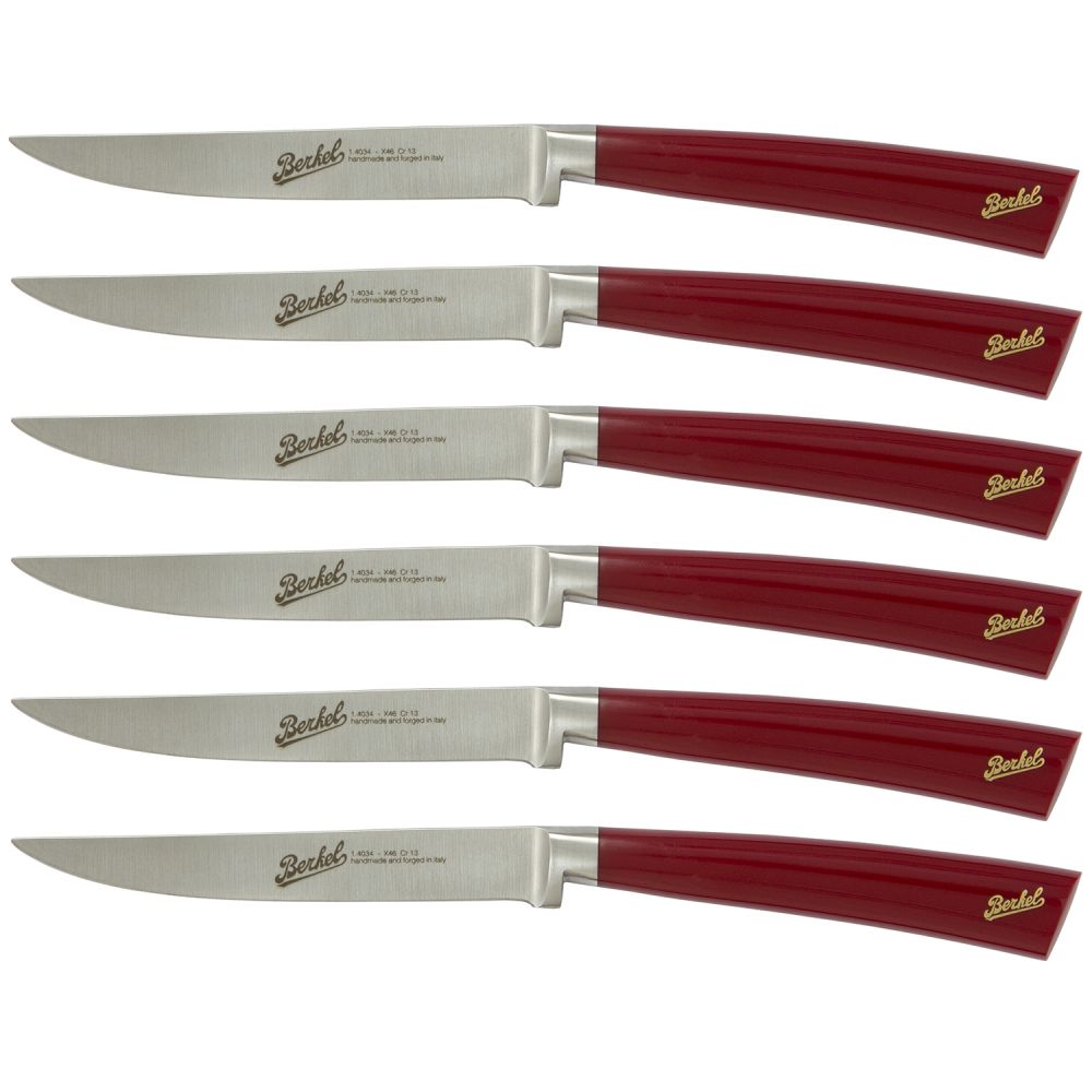 Elegance chef Set of 5 Knives Red