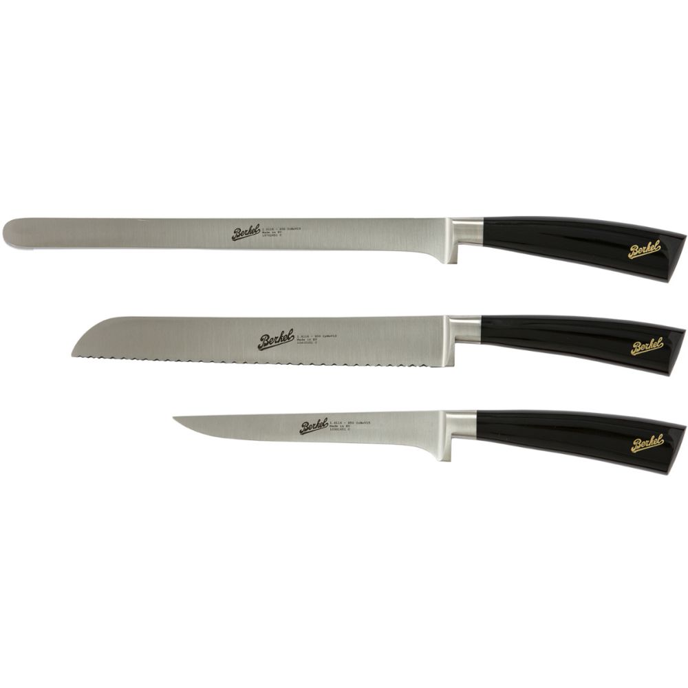 Elegance Set de 3 cuchillos jamoneros Negro