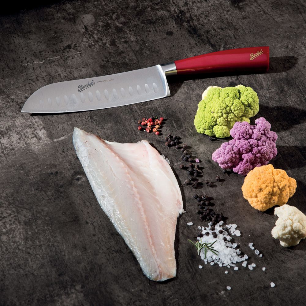 Berkel Elegance Coltello Da Cucina 16 Cm Rosso - Lama In Acciaio Inox Forgiato, Manico Ergo, Multiuso (Carne, Pesce, Verdura)