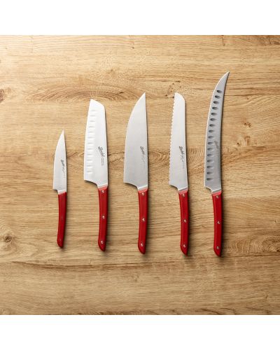 COLOR CUCHILLO SANTOKU 18 CM ROJO