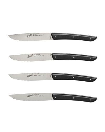 COLOR SET 4 CUCHILLOS BISTEC NEGRO HOJA DENTADA