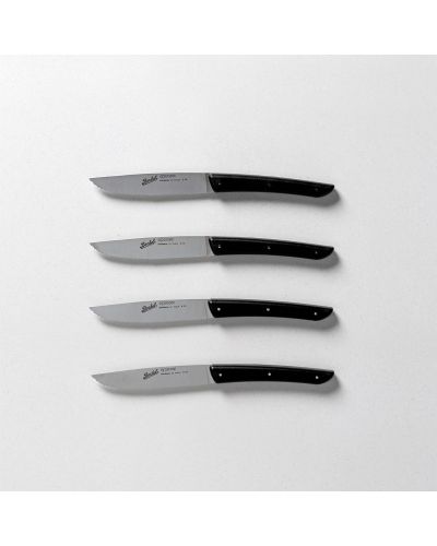 COLOR SET 4 CUCHILLOS BISTEC NEGRO HOJA DENTADA
