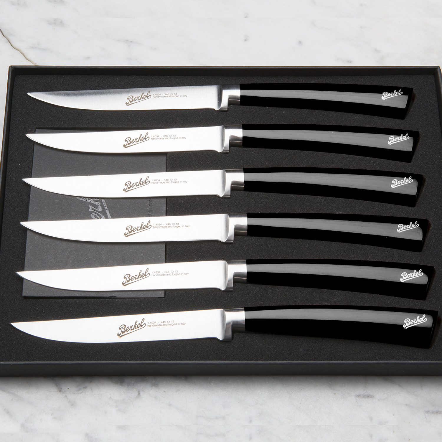 Elegance Set of 6 Steak Knives Black