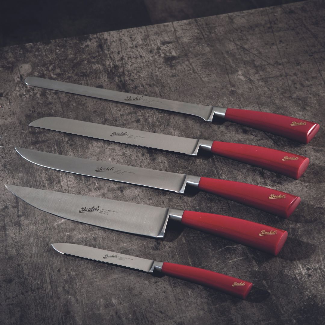 Elegance chef Set of 5 Knives Red